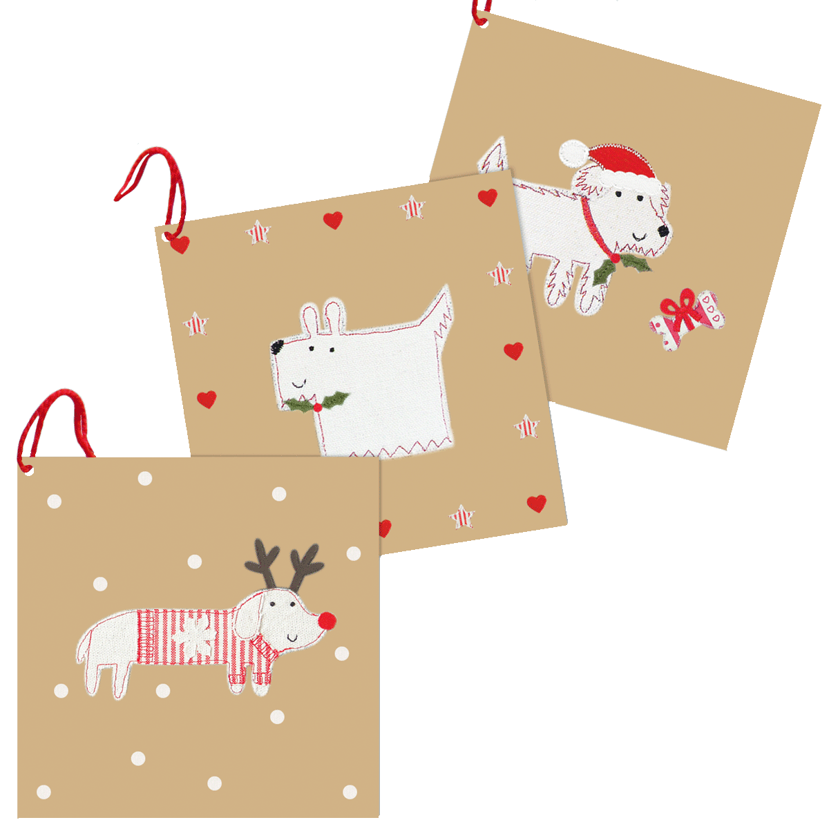 Christmas Dogs Gift Tags (pack of 6)