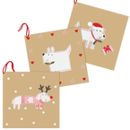 Christmas Dogs Gift Tags (pack of 6)