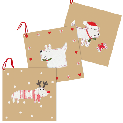 Christmas Dogs Gift Tags (pack of 6)