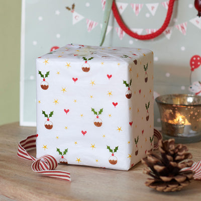 Pudding &amp; Holly Tissue Paper (3 sheets)