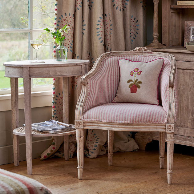 Oval Table with Caned Shelf