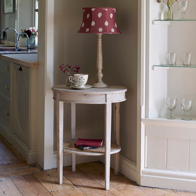 Oval Table with Caned Shelf