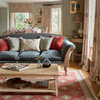 Deep Blue Velvet Large Georgian Sofa