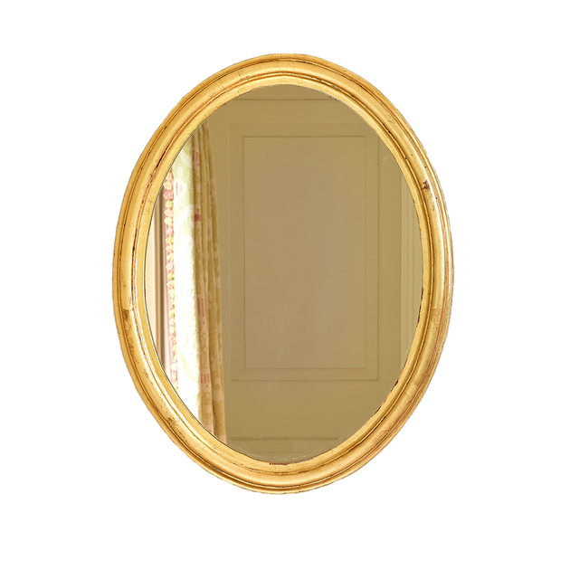 Gold Leaf Carved Oval Mirror