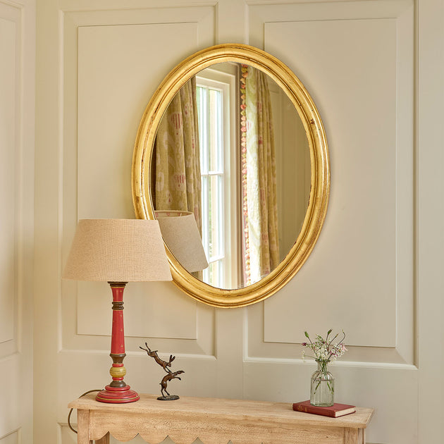 Gold Leaf Carved Oval Mirror