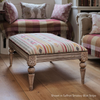 Carved Rectangular Wool Kilim Footstool