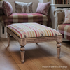 Carved Rectangular Wool Kilim Footstool