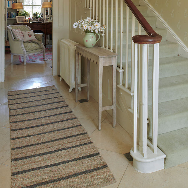 Charcoal Stripe Hemp Runner