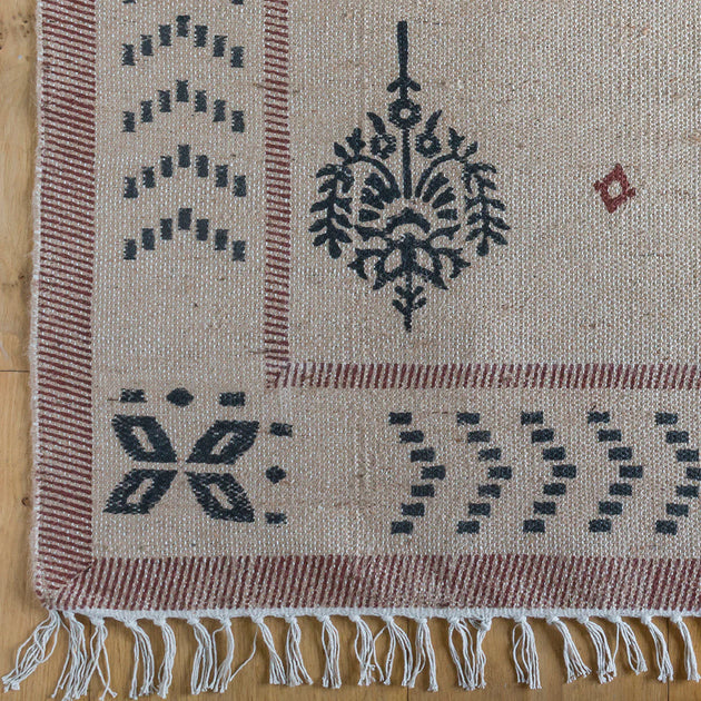 Akansha Block-printed Jute Rug