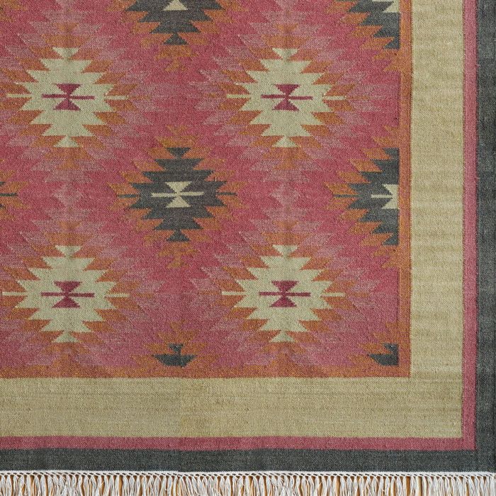 Rose Ragini - Hand-woven Wool Kilim
