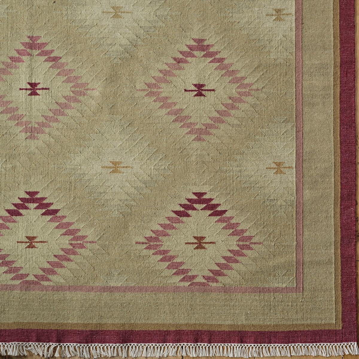 Olive Rose Shimla - Hand-woven Wool Kilim
