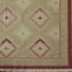 Ex-Display Hand-woven Wool Kilim - Olive Rose Shimla - Large