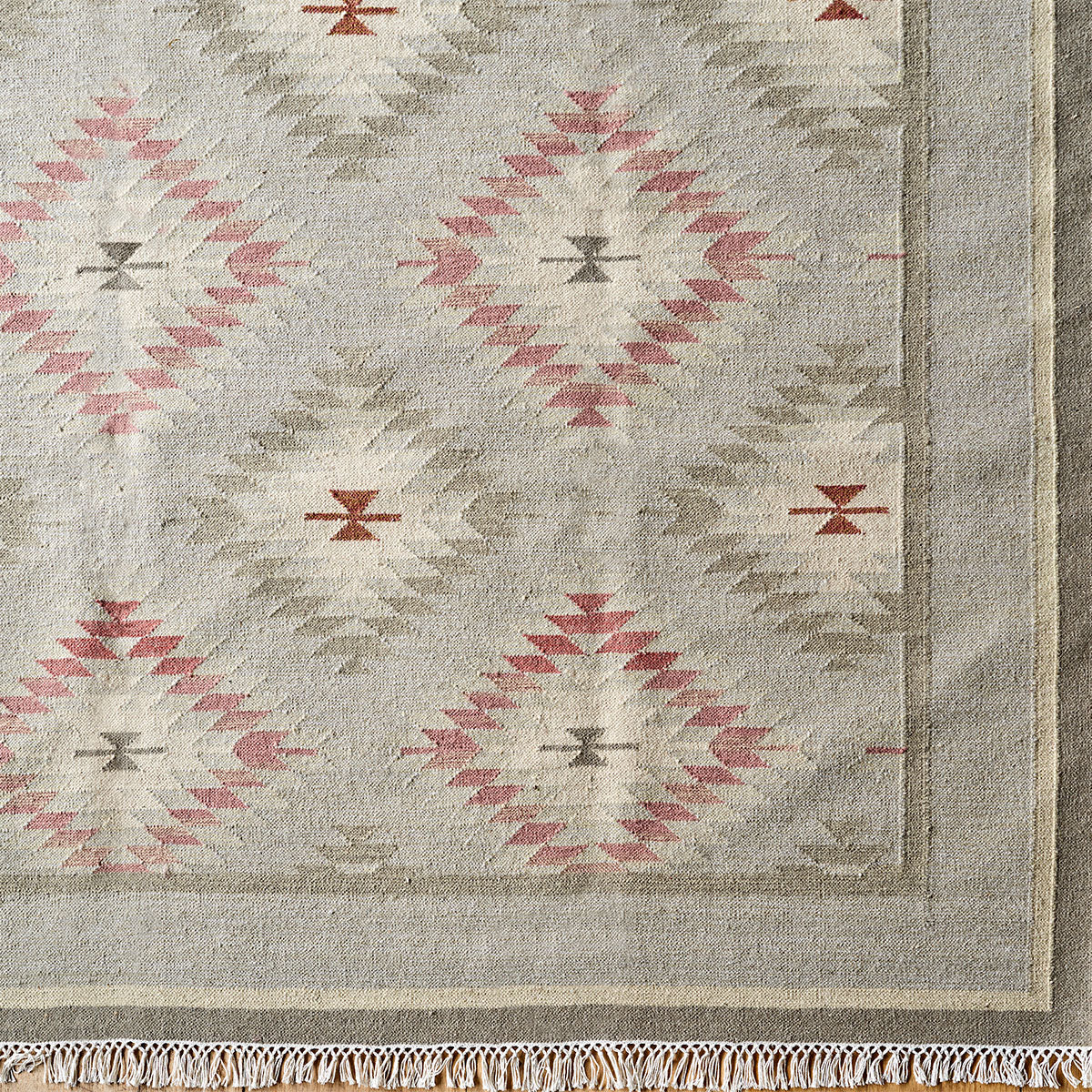 Smokey Blue Shimla - Hand-woven Wool Kilim