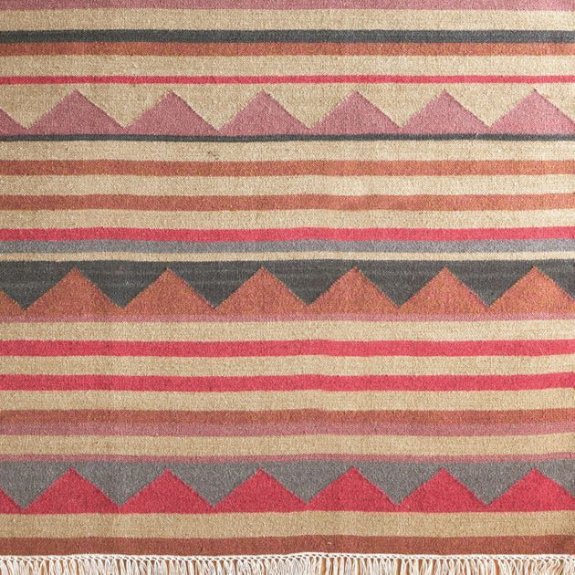 Hand-woven Wool Kilim - Biarritz - Medium