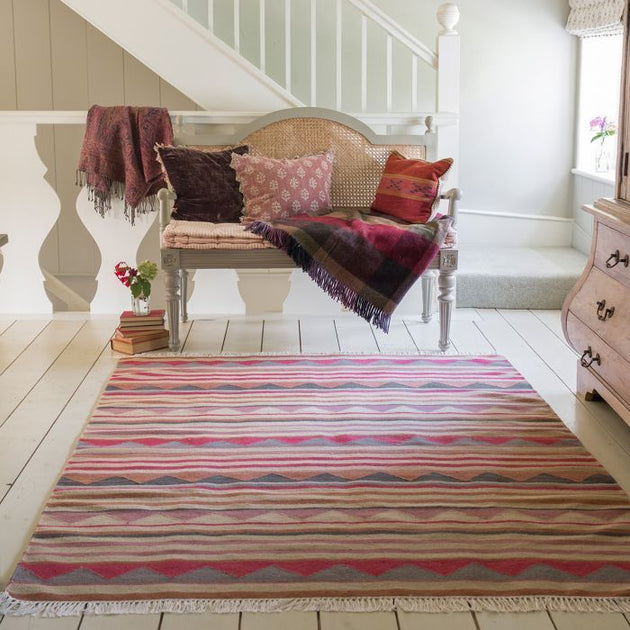 Hand-woven Wool Kilim - Biarritz - Medium