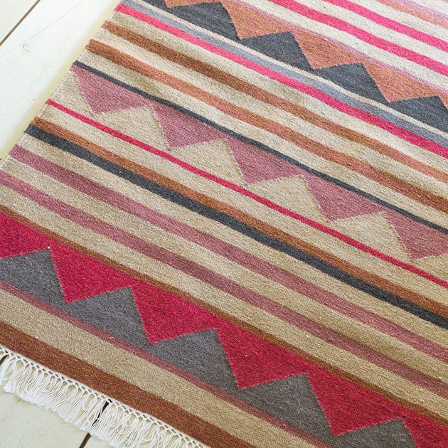 Hand-woven Wool Kilim - Biarritz - Medium