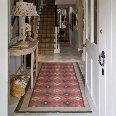 Rose Ragini - Wool Kilim Runner