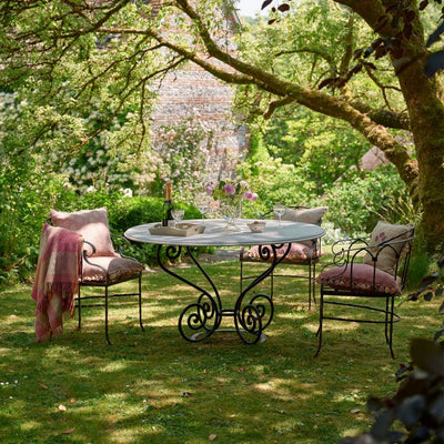 Slight Seconds Wrought Iron &amp; Marble Top Table