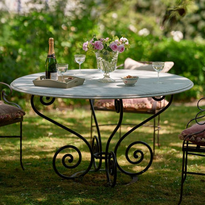 Slight Seconds Wrought Iron &amp; Marble Top Table