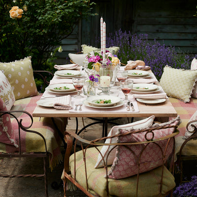 Wrought Iron &amp; Teak Garden Table