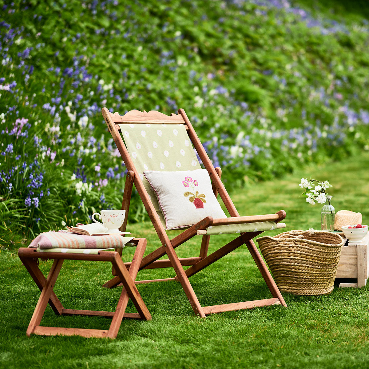 Summer Green Mika Deckchair Cover Susie Watson Designs