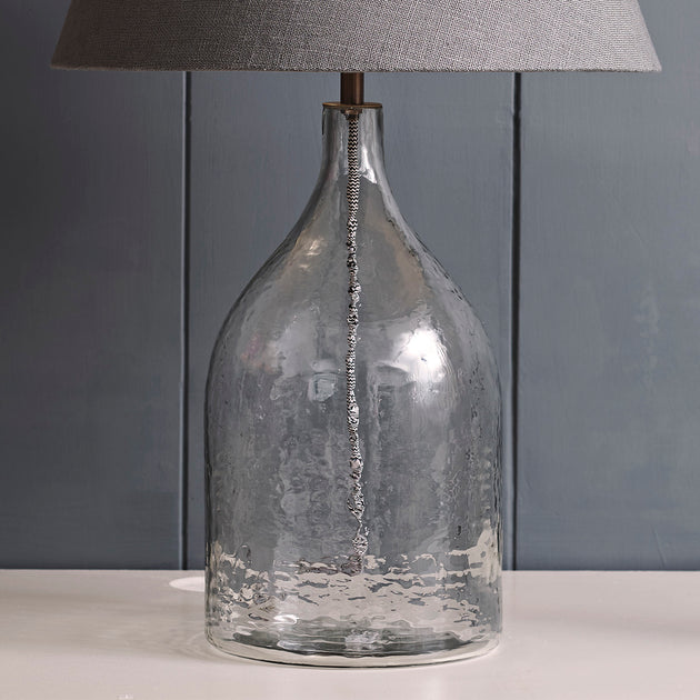 Hammered Glass Jar Lamp Base