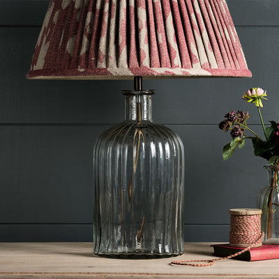 Reeded Glass Jar Lamp Base