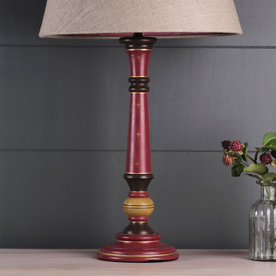 Painted Luna Lamp Base - Red