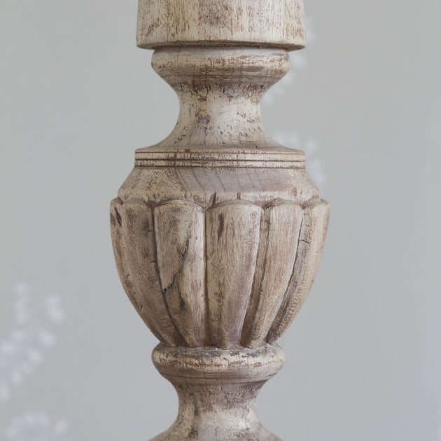 Tall Carved Weathered Lamp Base