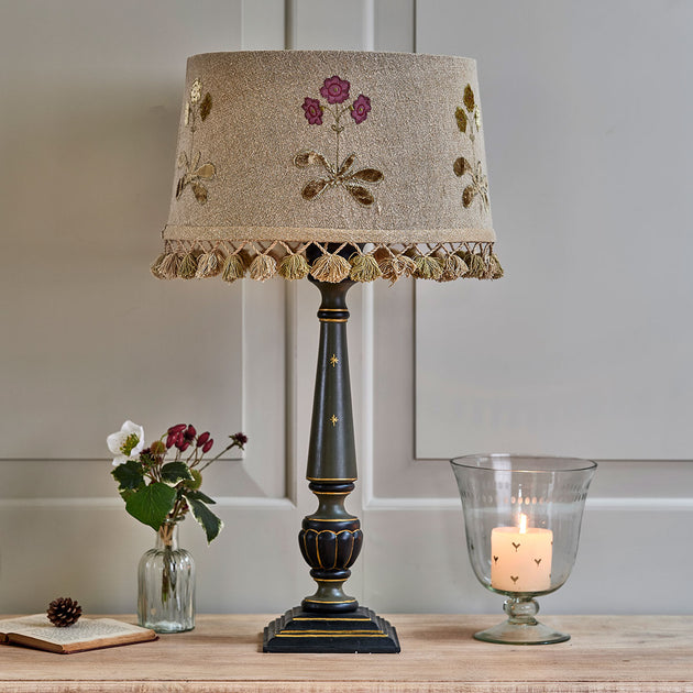 Painted Jodhpur Lamp Base - Dark Olive