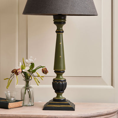 Painted Jodhpur Lamp Base - Olive Green