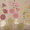 Hollyhocks Embroidered Linen Cushion in Velvet & Silk