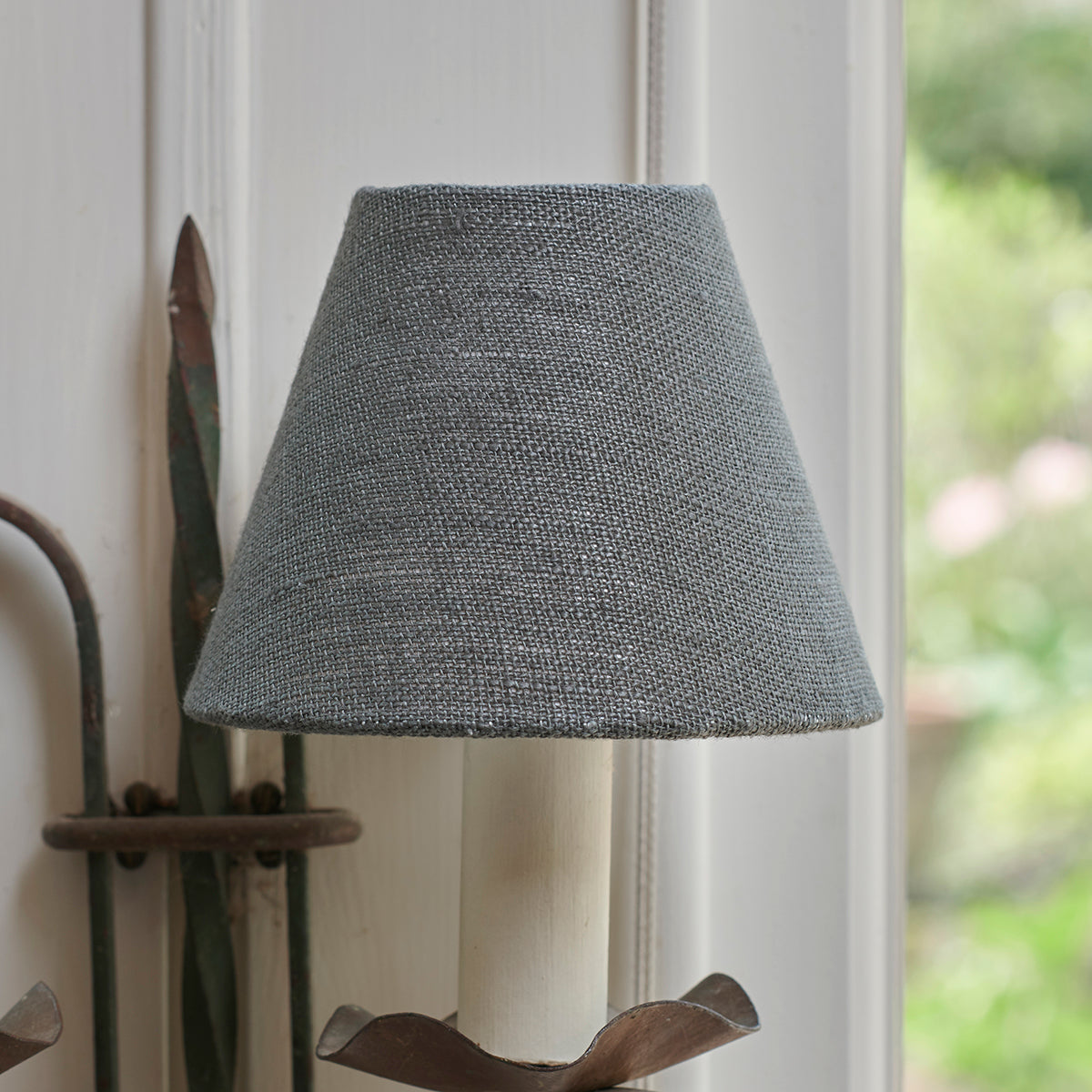 Seconds Charcoal Linen Framed Lampshade - 5"