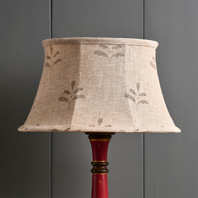 Charcoal Leaf 14&quot; Framed Linen Lampshade