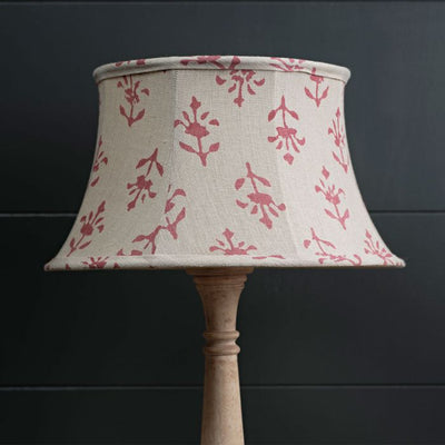 Indian Red Moonflower 14&quot; Framed Linen Lampshade