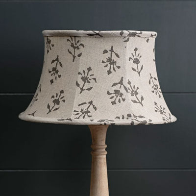 Charcoal Moonflower 14&quot; Framed Linen Lampshade