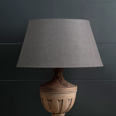Plain Charcoal Linen Empire 16&quot; Lampshade (Gold Lining)