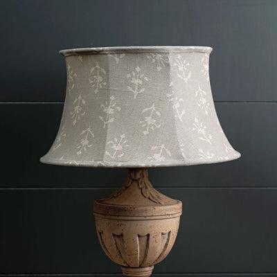 Reverse Smokey Blue Moonflower 16&quot; Framed Linen Lampshade