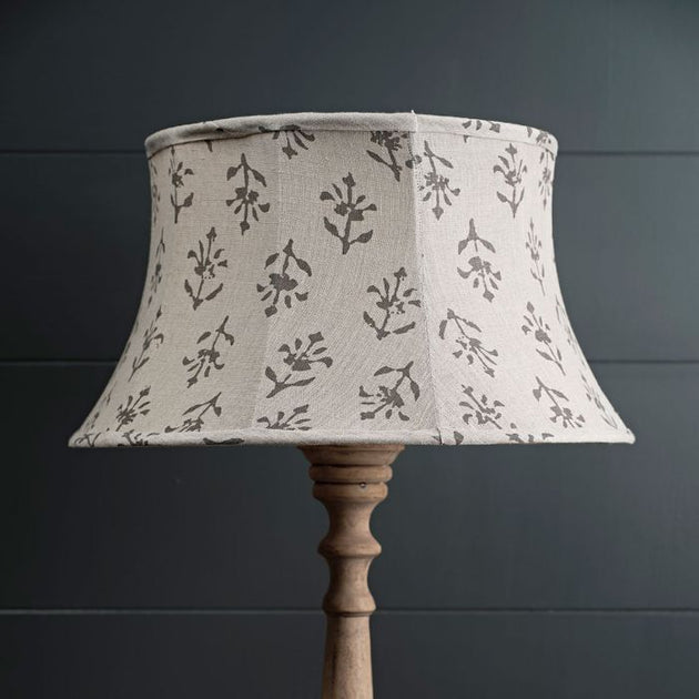 Charcoal Moonflower 18" Framed Linen Lampshade