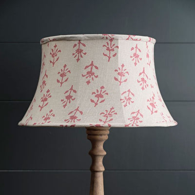 Indian Red Moonflower 18&quot; Framed Linen Lampshade