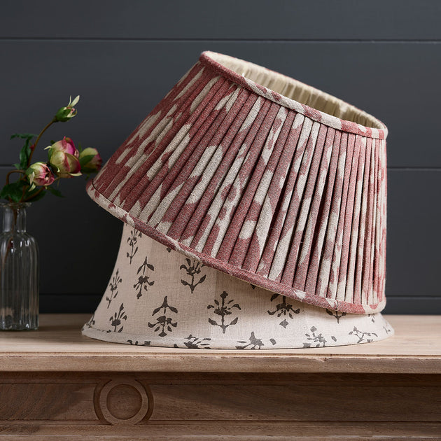 Red Sacha 18" Pleated Linen Lampshade