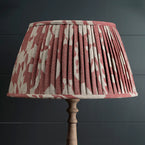 Red Sacha Pleated Linen Lampshade
