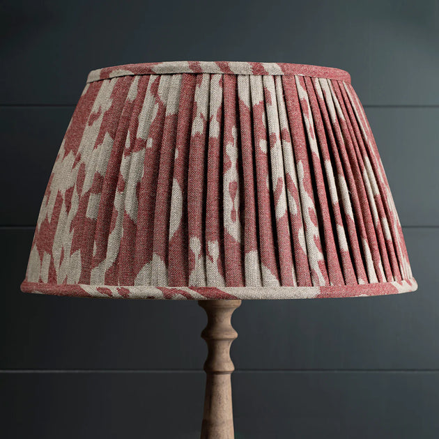 Red Sacha Pleated Linen Lampshade