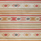 Carved Rectangular Kilim Footstool - Saffron Olive Stripe
