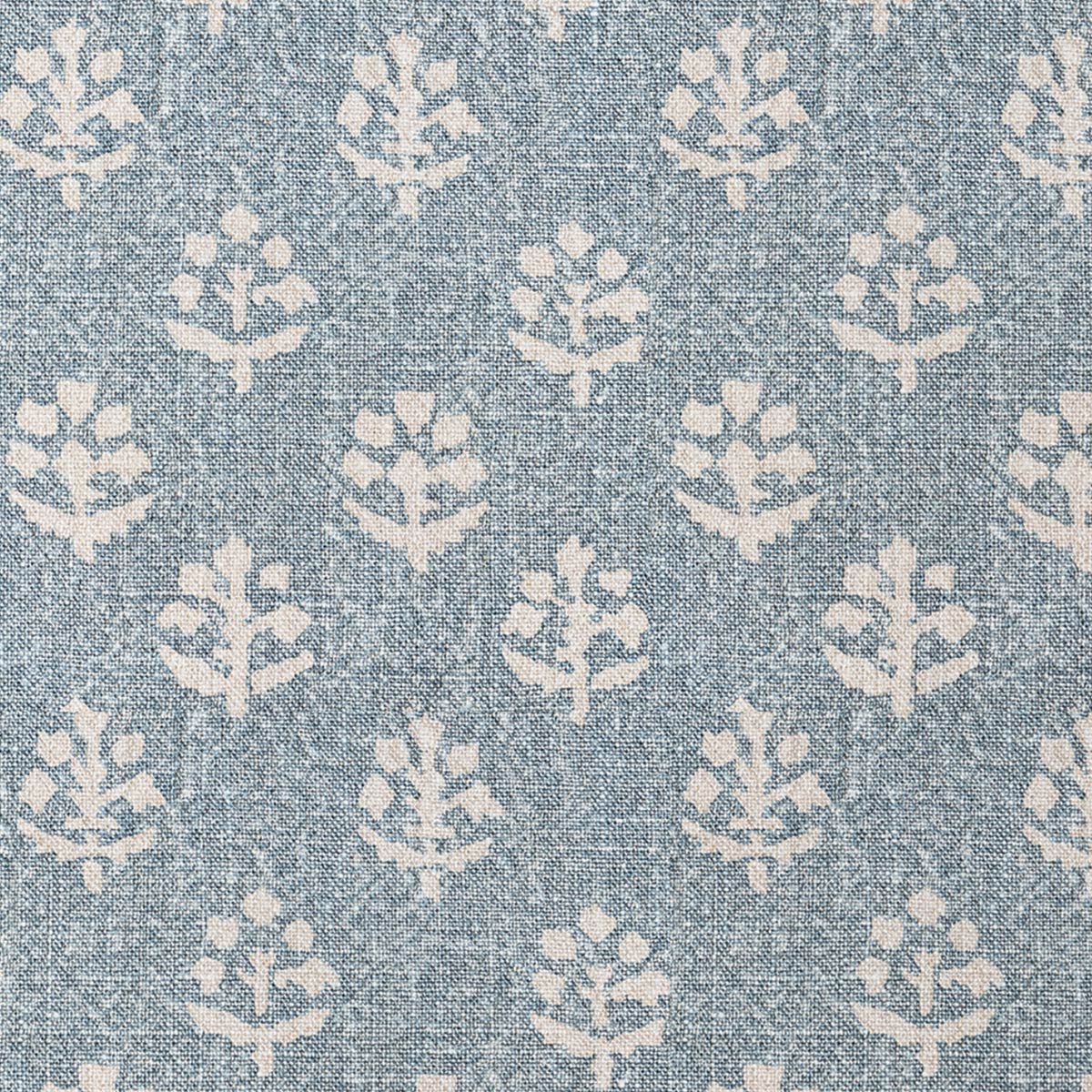 Hand-printed Reverse Denim Megha Rustic Linen Stonewashed Panel - 354DB