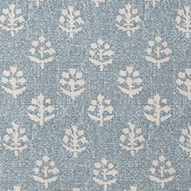 Hand-printed Reverse Denim Megha Rustic Linen Stonewashed Panel (2.7m Approx.) - 354DB