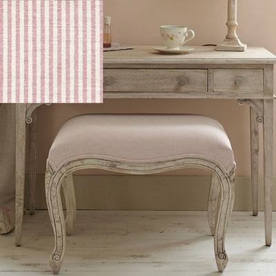 Ex-Display - Small Cabriole Stool - Rose Ivory Stripe
