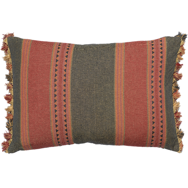 Jaipur Stripe Cotton Cushion with Tassels 60 x 40cm