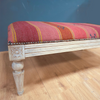 Carved Rectangular Kilim Footstool - Jaisalmer