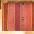Carved Rectangular Kilim Footstool - Jaisalmer